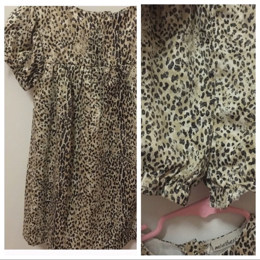 Minibasix animal print dress & diaper cover in 24m